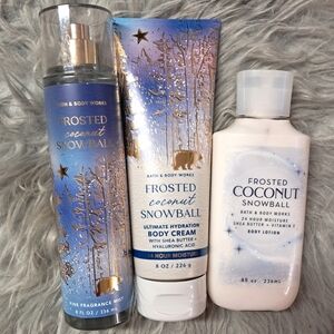 Frosted Coconut Snowball Set/3! NWT!